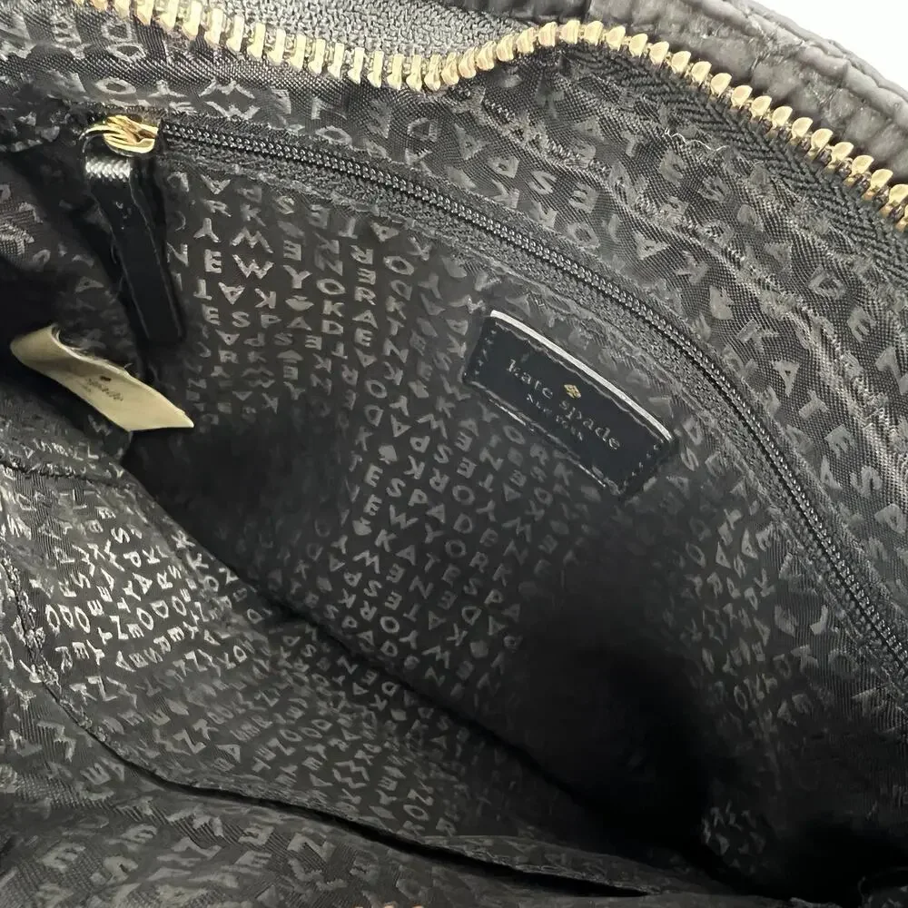 Kate Spade New York Black Quilted Nylon Crossbody Bag
